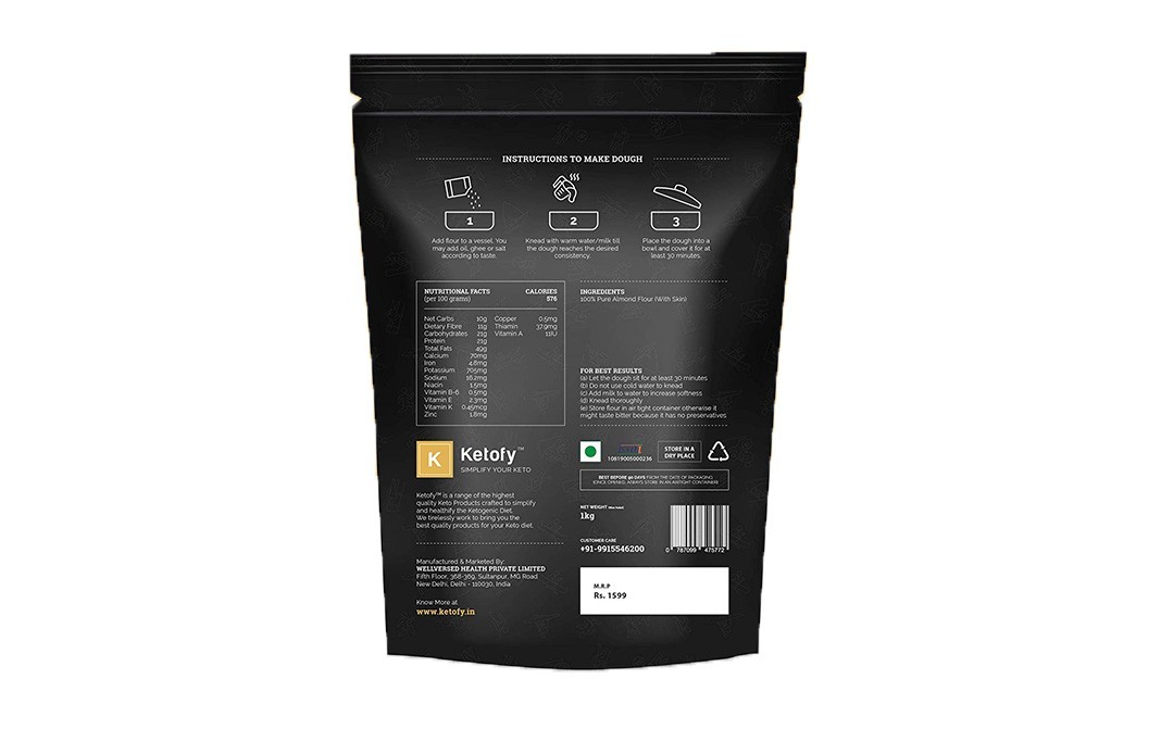 Ketofy Almond Flour    Pack  1 kilogram